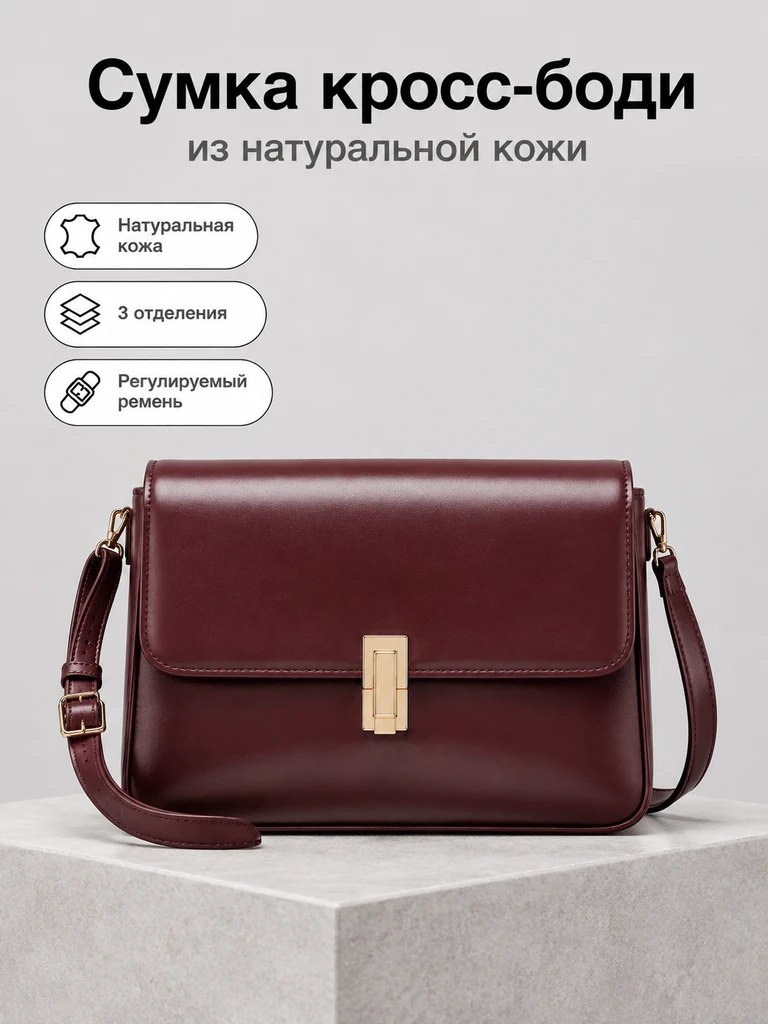 Карточка товара: сумка кросс-боди из натуральной кожи